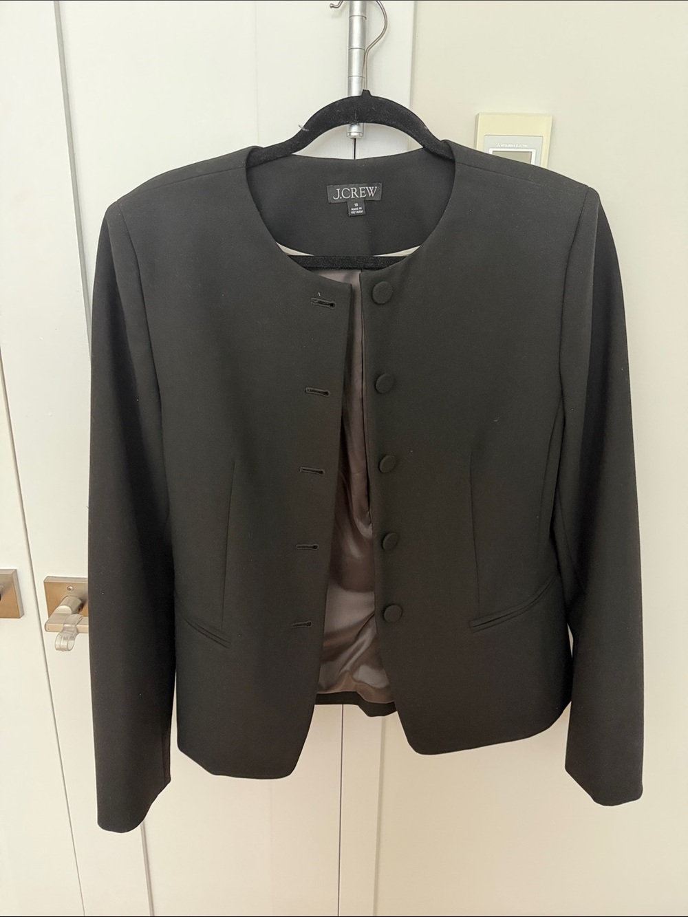 J. Crew Black Cora Round-Neck Button-Front Blazer - WORN A HANDFUL OF TIMES